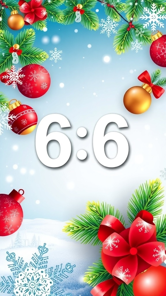 A vibrant Christmas countdown wallpaper with the number 